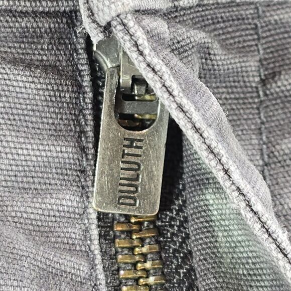 Duluth Flex Fire Hose Pants Mens 44x30 Gray Canvas Outdoor Relaxed Workwear - Picture 5 of 10